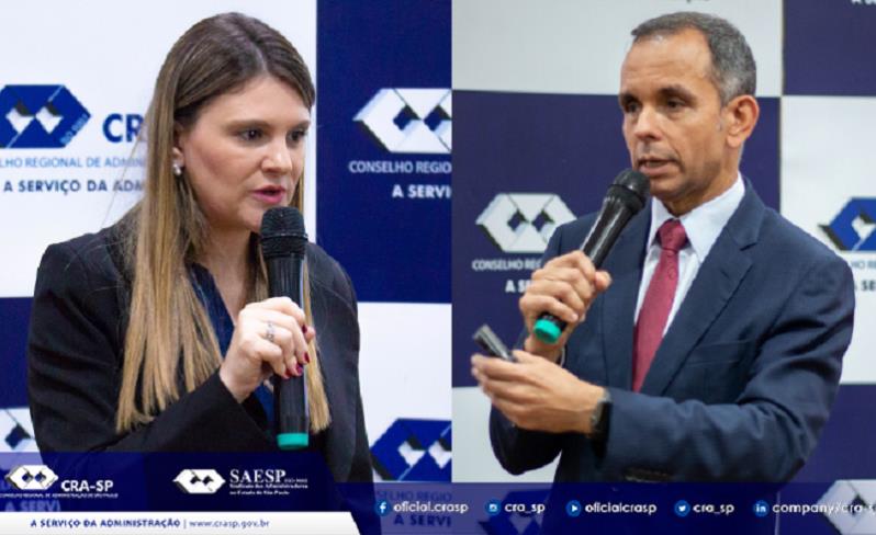 Alline Jorgetto e Luiz Sérgio Pires foram os destaques da Semana da Administração em Saúde do CRA-SP desta terça-feira